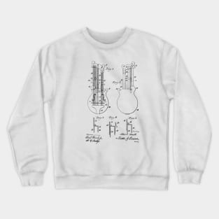 Double Bass Guitar Vintage Patent Hand Drawing Crewneck Sweatshirt